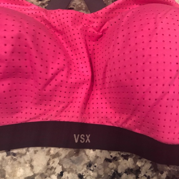 VSX Hot Pink Perforated Popover Sport Bra - Picture 2 of 7